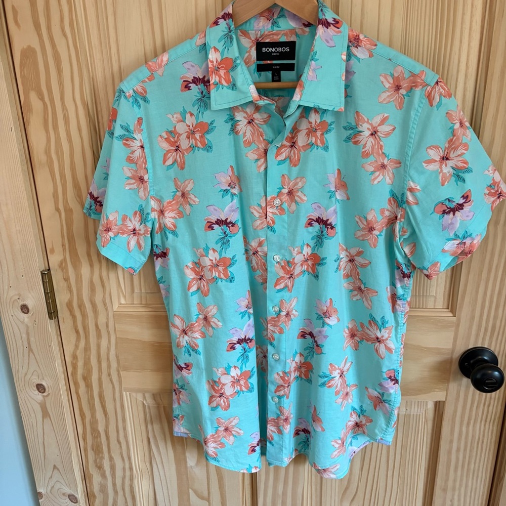 Bonobos Slim Fit Riviera Shirt. Size Large.